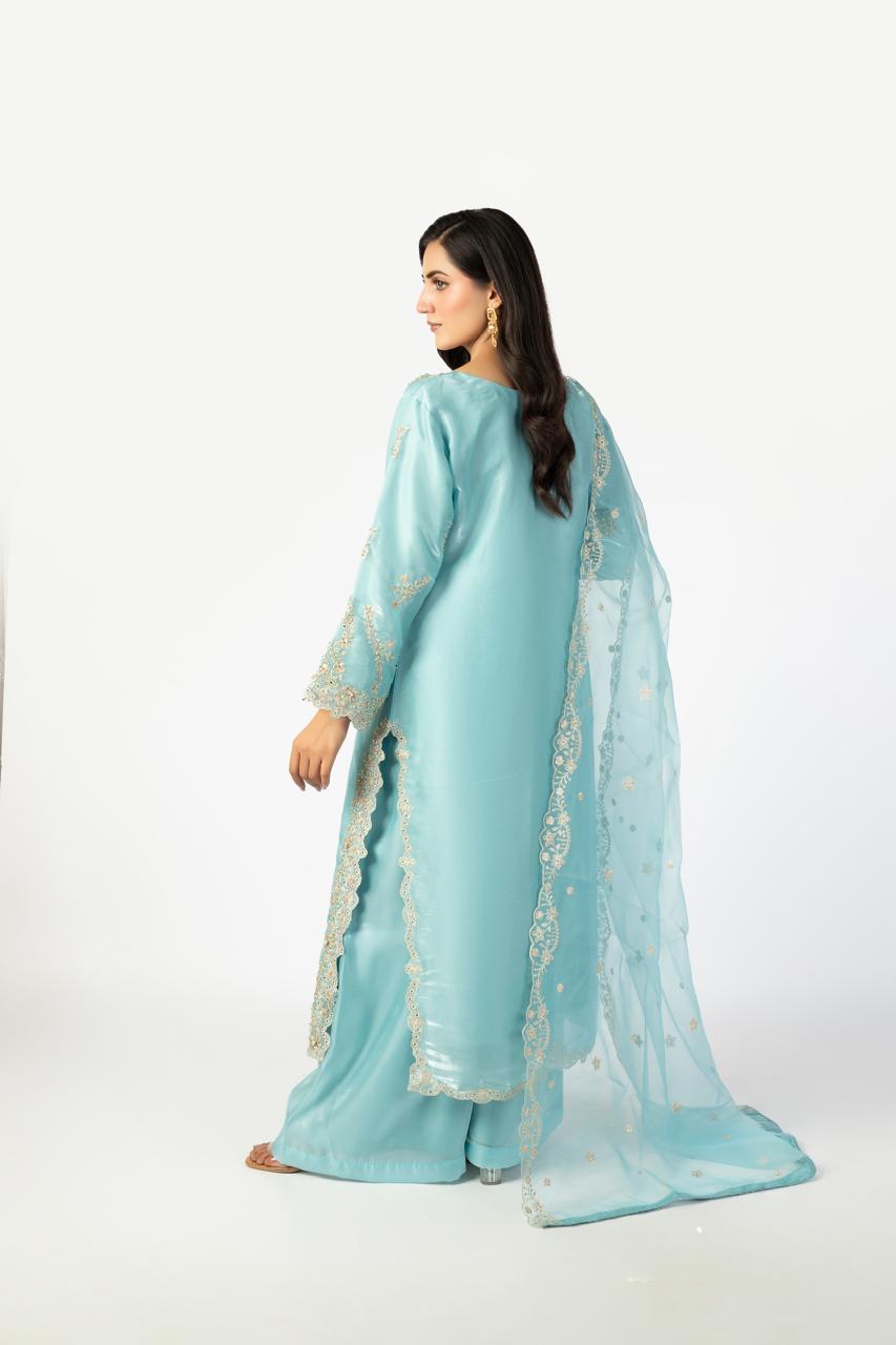 Sky Blue Pure Sheesha Silk - Image 1 thumbnail 6