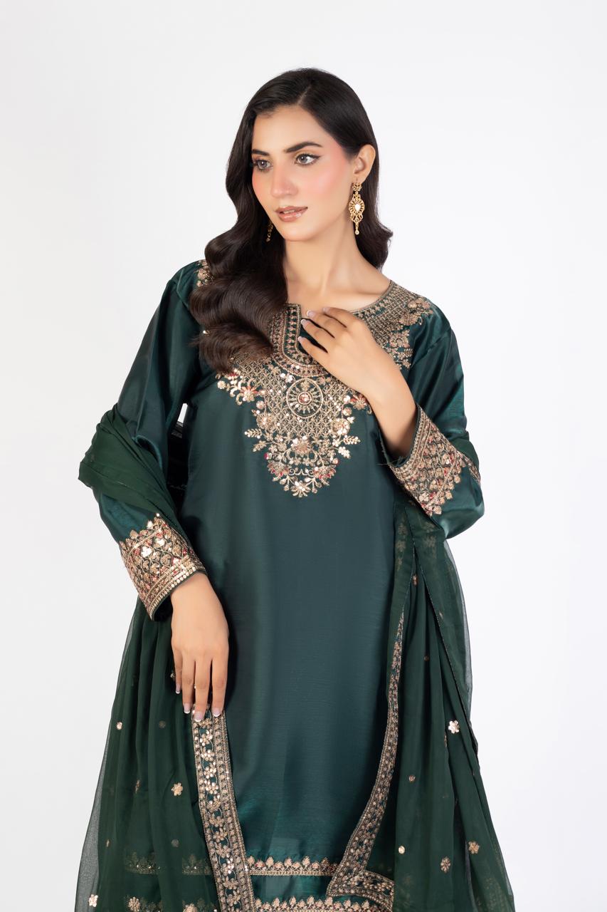 Deep Emerald Green Pure Sheesha Silk - Image 1 thumbnail 5