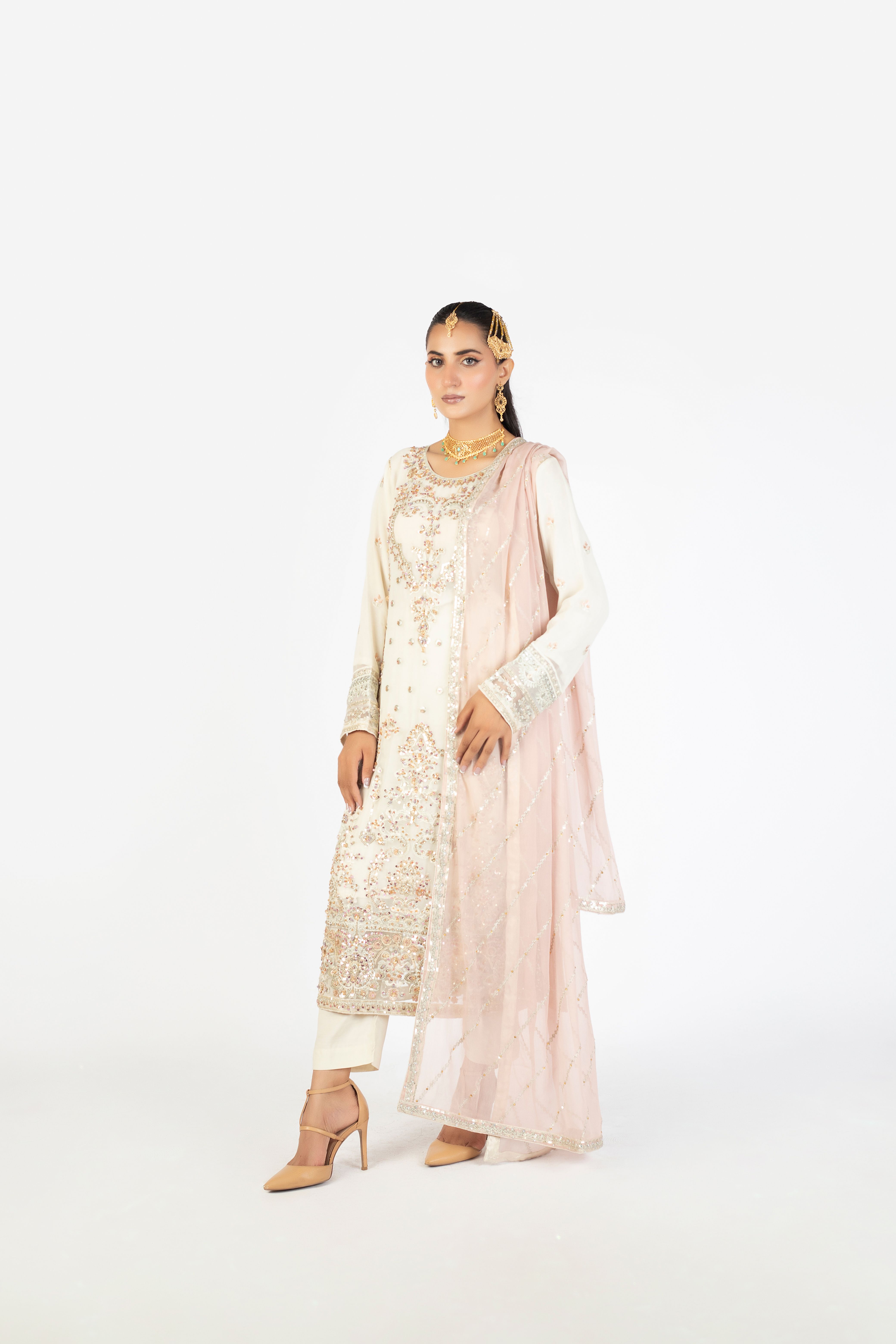 Ivory White Elegant Krinckle & Raw Silk - Image 1 thumbnail 2