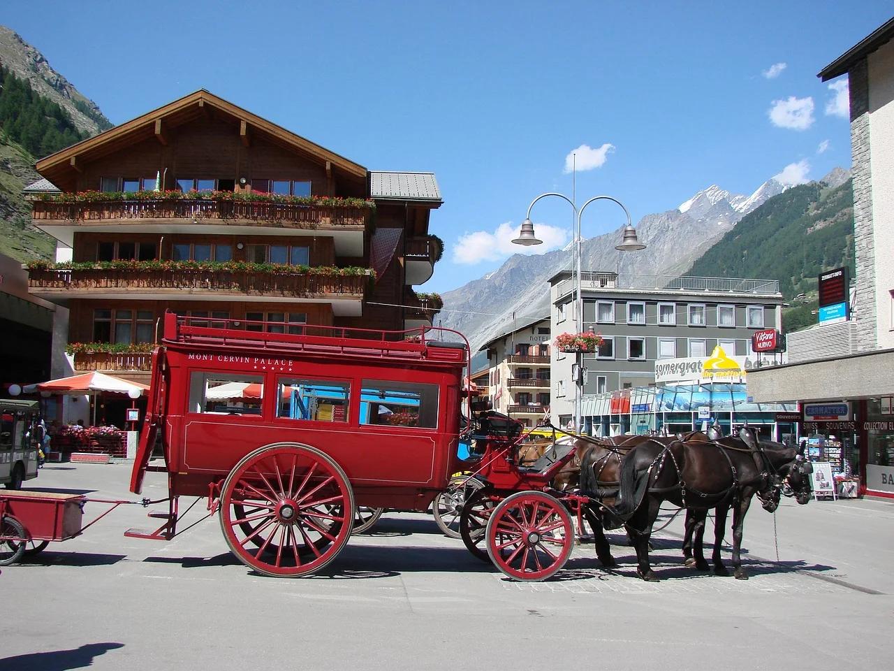 Carriage, Coach, Mountains image
