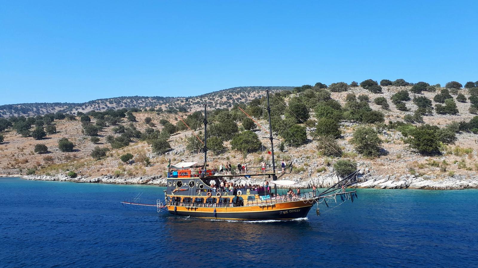 brown and white boat on sea during daytime