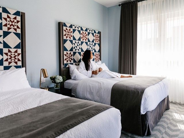 A guest room at the Mount Royal Hotel in Banff.