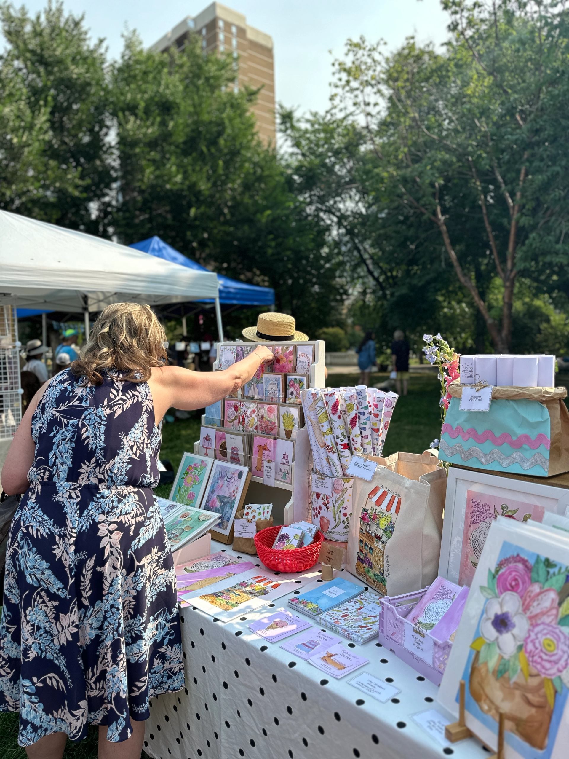 A lady at a vendors booth