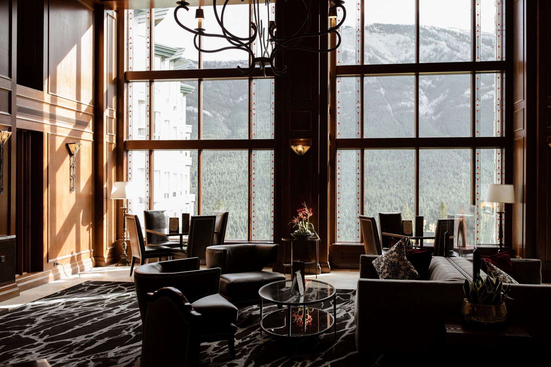 The views of the mountains from Larkspur at Rimrock in Banff National Park