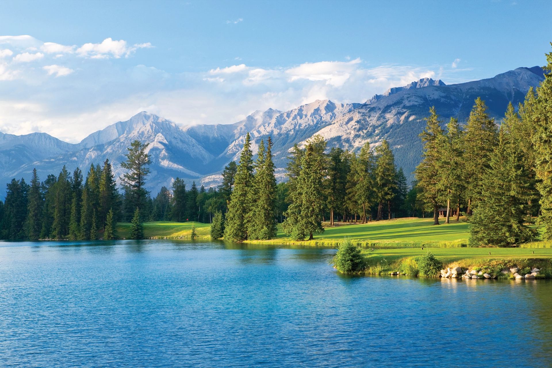Scenic photo from Hole 14 at Fairmont Jasper Park Lodge Golf Course