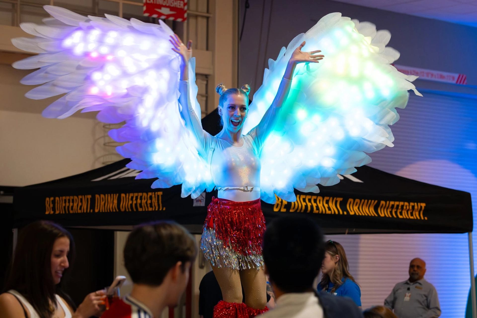 Girl with colorful wings