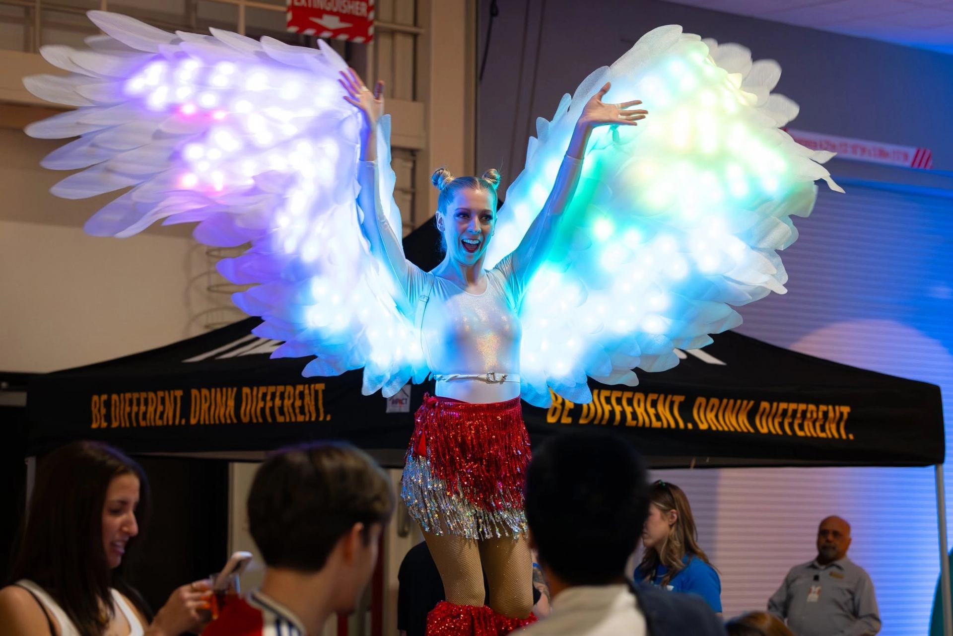 Girl with colorful wings