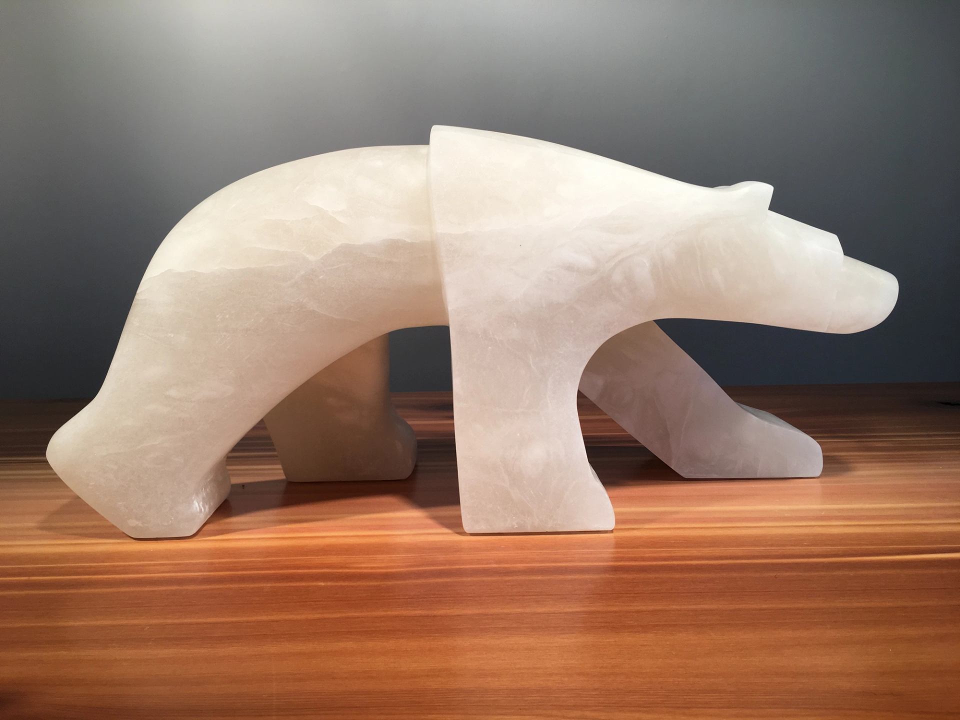 A polar bear sculpture