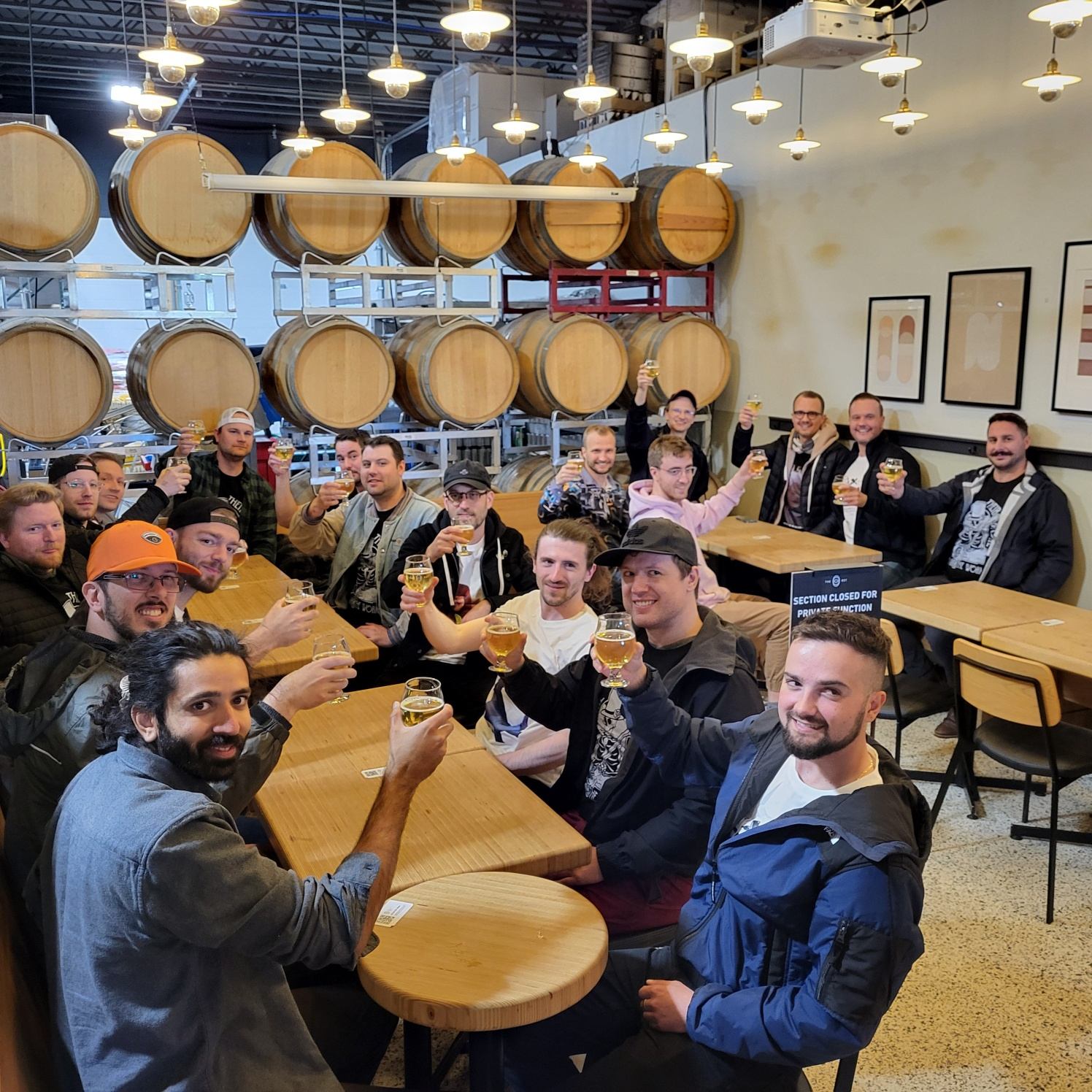 Enjoying award winning beer on a Calgary Brewery tour