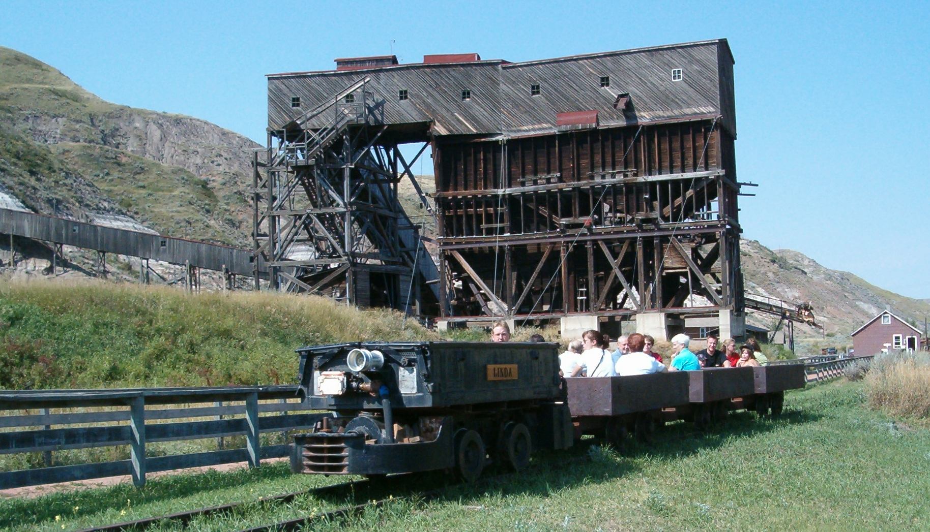 Group of people on the train ride