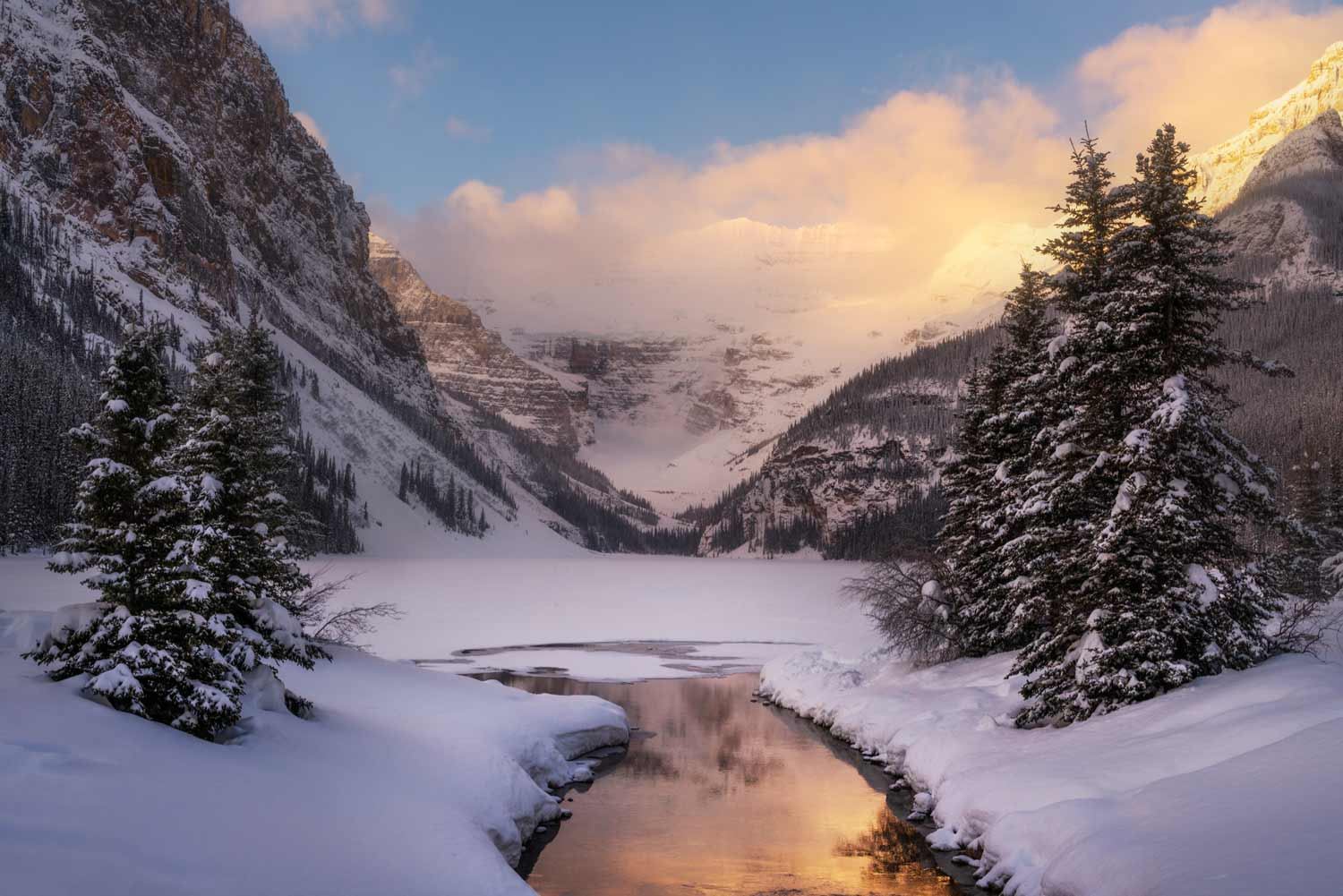 A beautiful winter scenery at Lake Louise