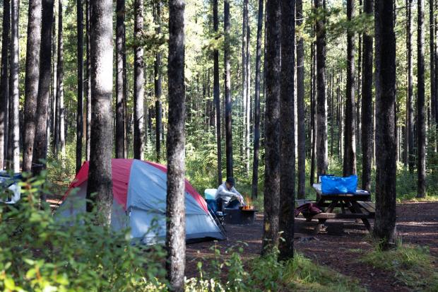 Tents at Two Jack Main Campground.