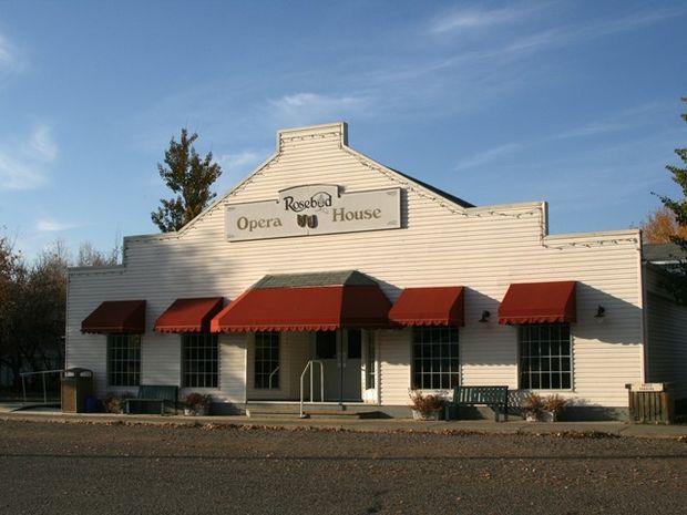 Exterior of the Rosebud Opera House.