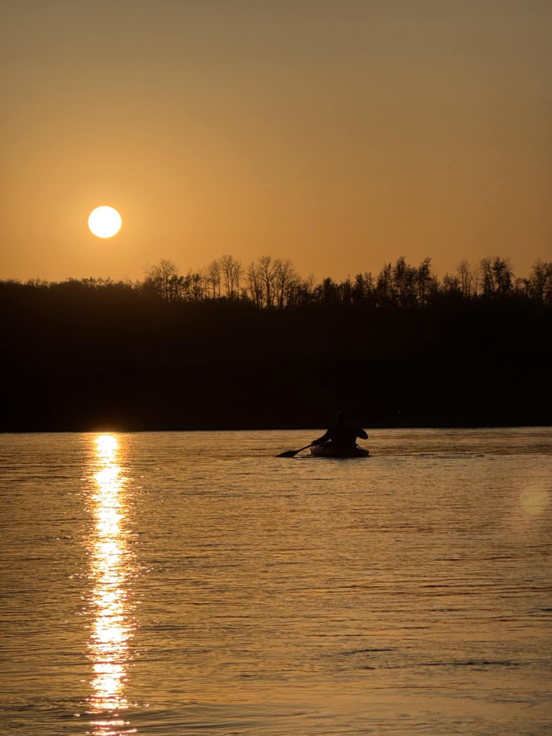 The lake at sunset.