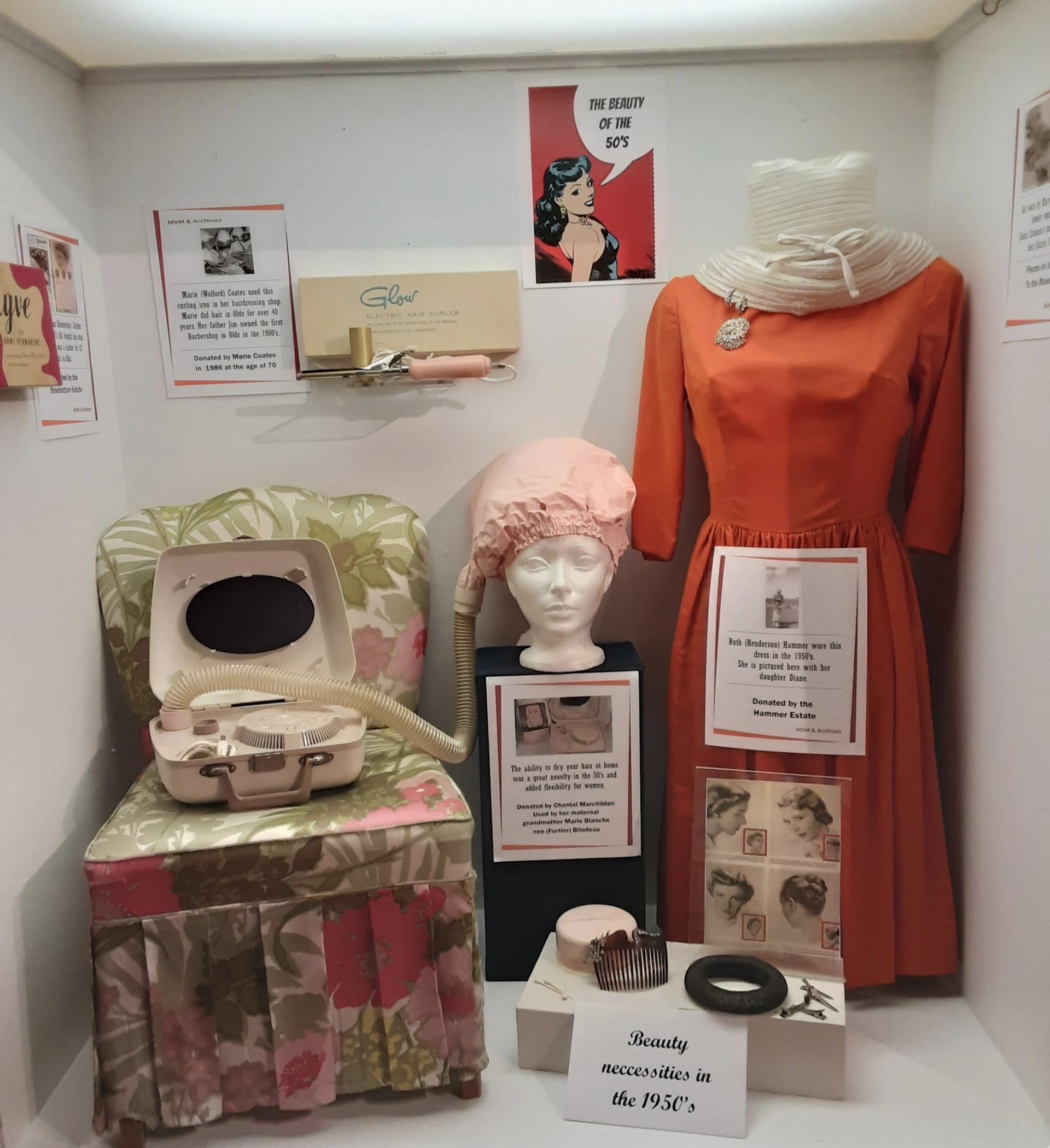 This photo shows a fashion display from the 1950's.