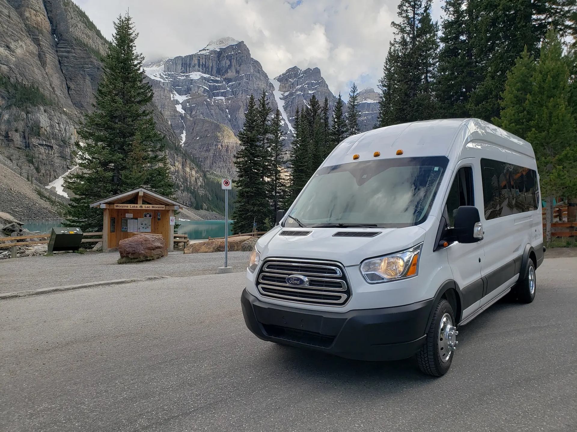 14-passenger van with luggage space at Moraine Lake