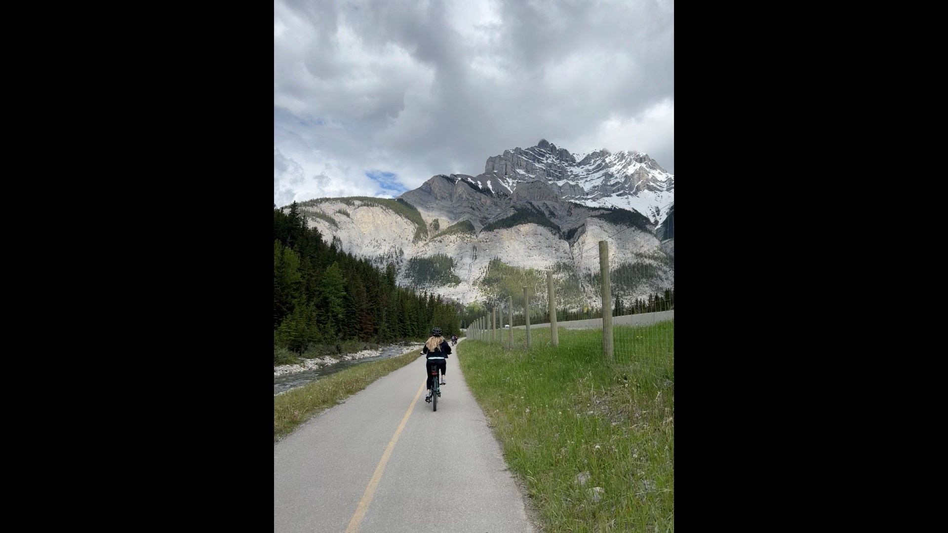Riding a bike in the Rockies