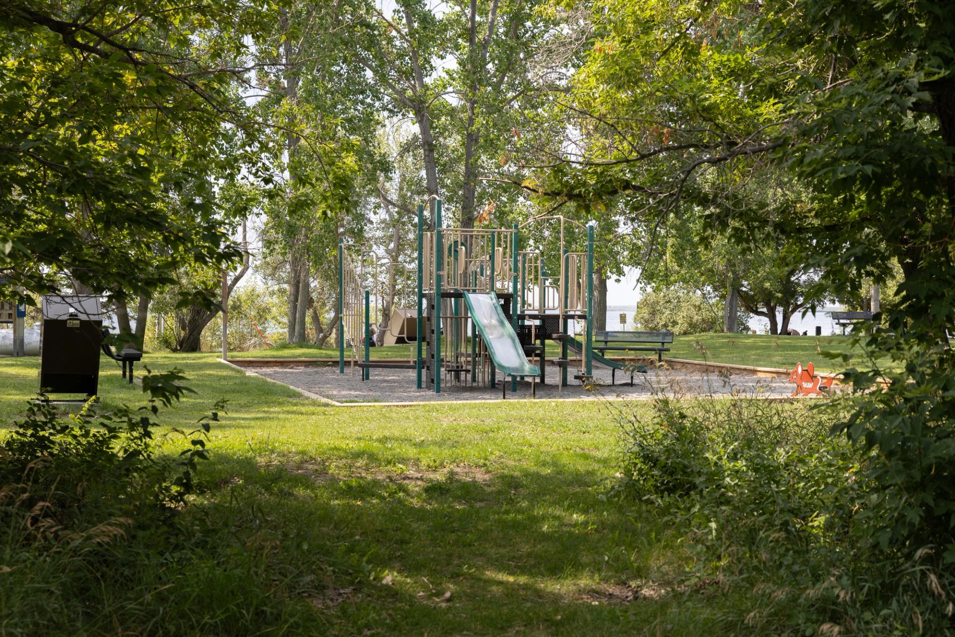 A playground at Kinbrook Island Provincial Park Campground.