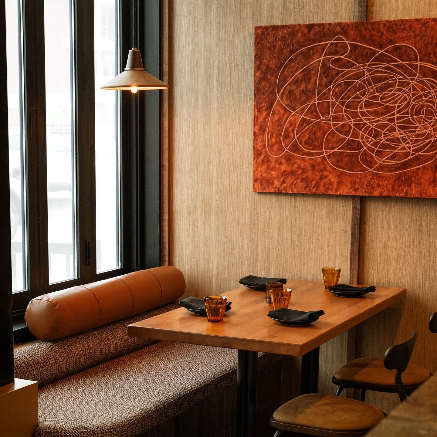 A cozy little nook at Masa Mama for seating.