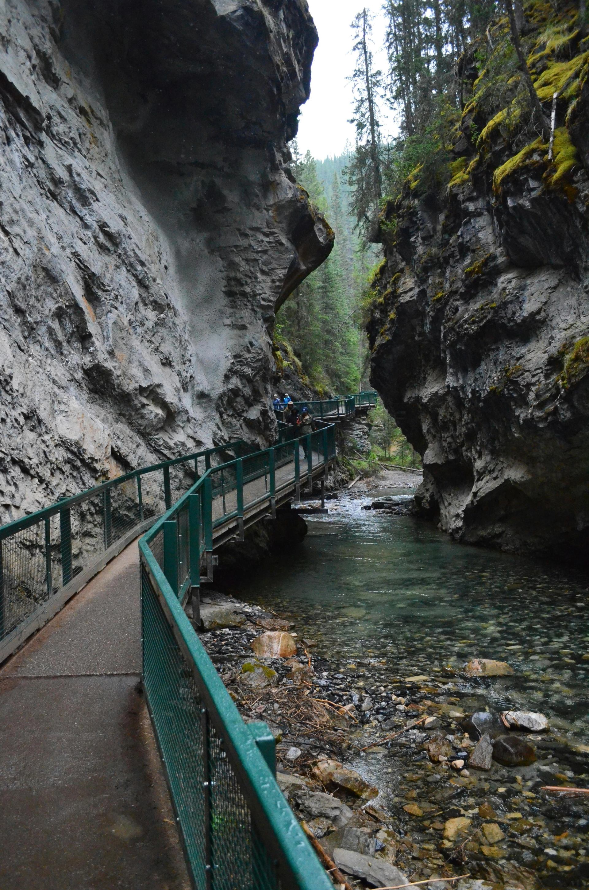 It is a popular Banff hike known for its dramatic canyon, falls & scenic catwalk trails along creek.