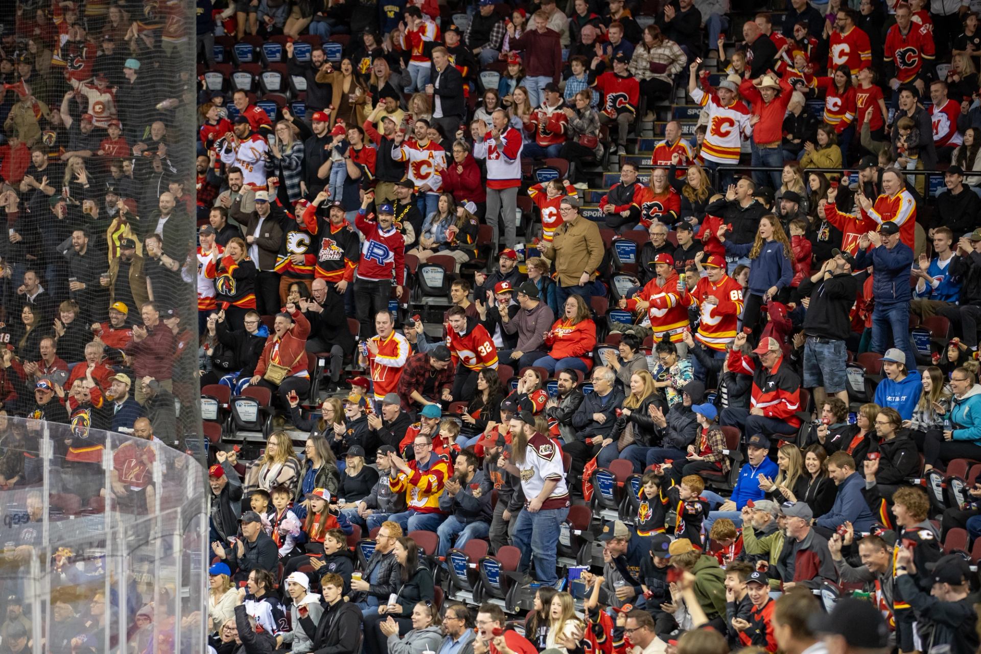 Scotiabank Saddledome filled with fans.