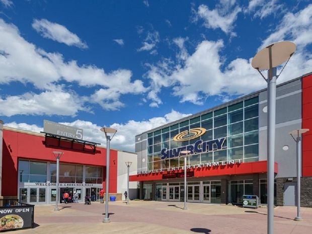 The exterior of the movie theatre at CrossIron Mills mall.