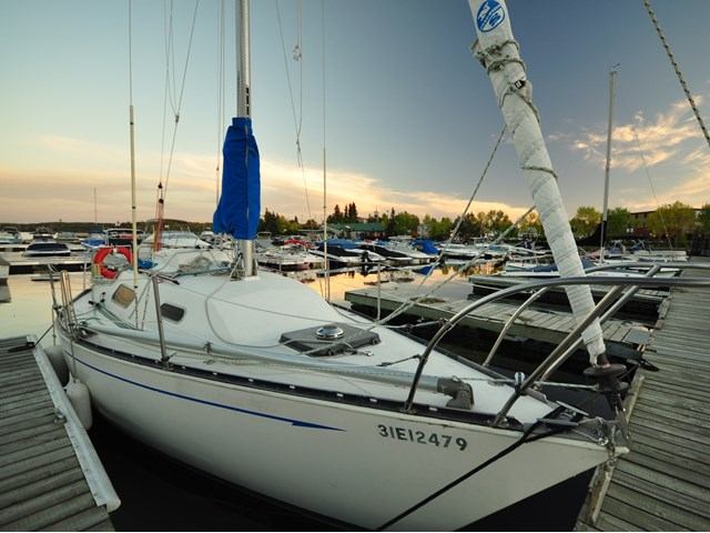 A sailboat at the Marina