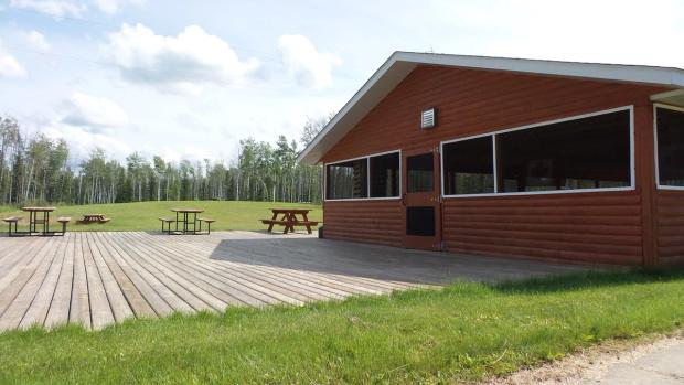 Exterior of cookhouse at Zama City Campground and Cabins.