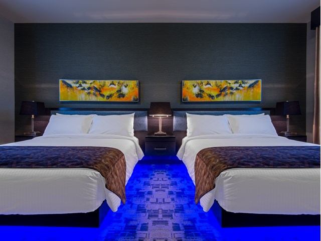 Guest room with two beds.