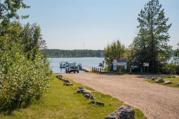 A boat launch at Wizard Lake Jubilee Park.