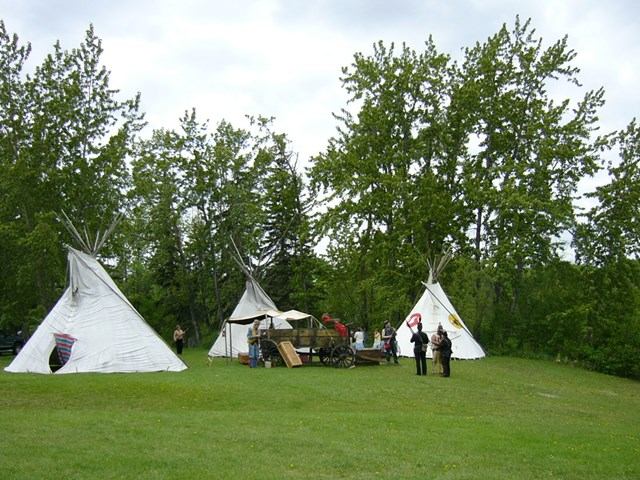 Teepees set up at Historic Fort Normandeau