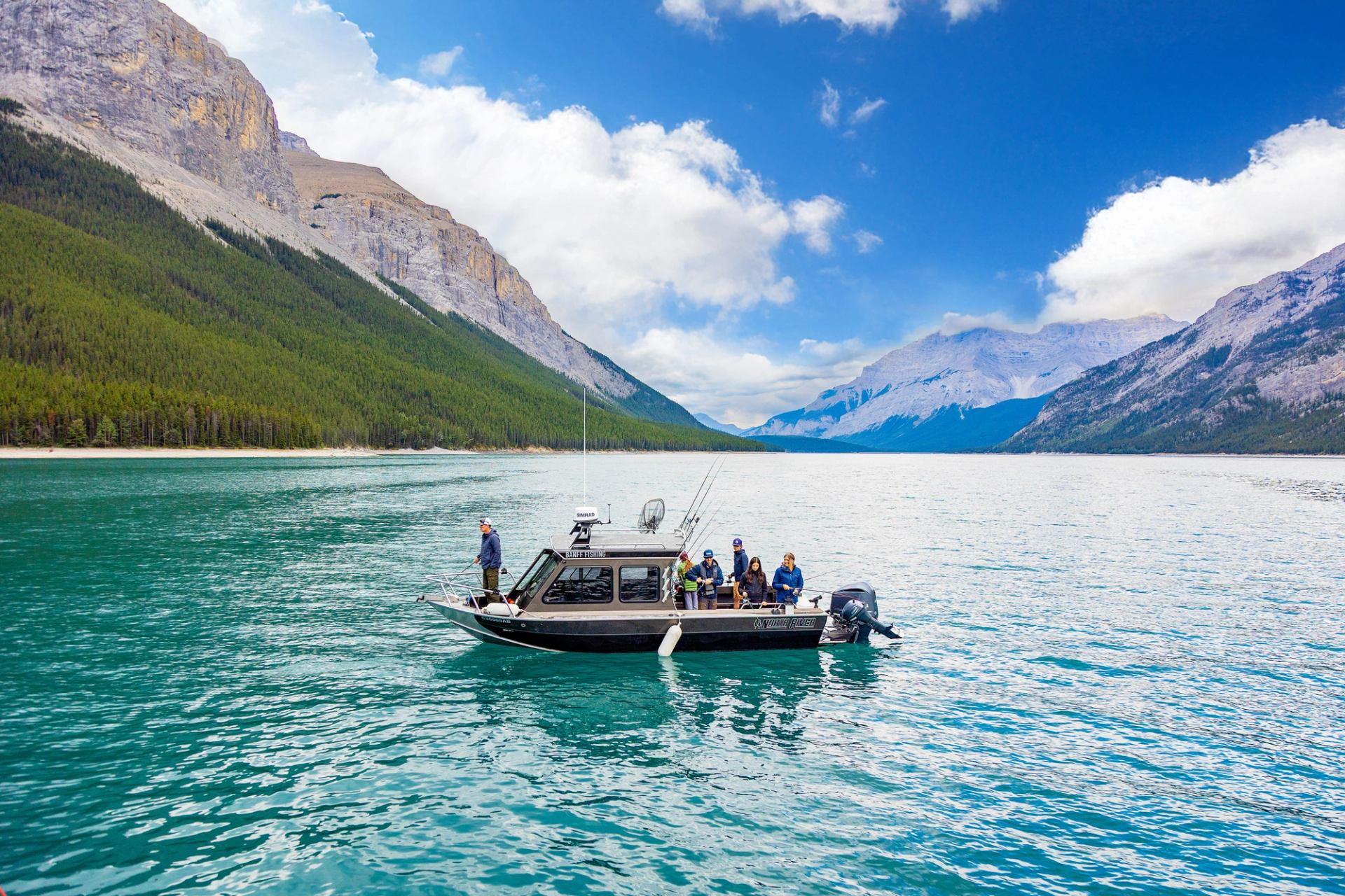 Banff Fishing Boat on Lake Minnewanka