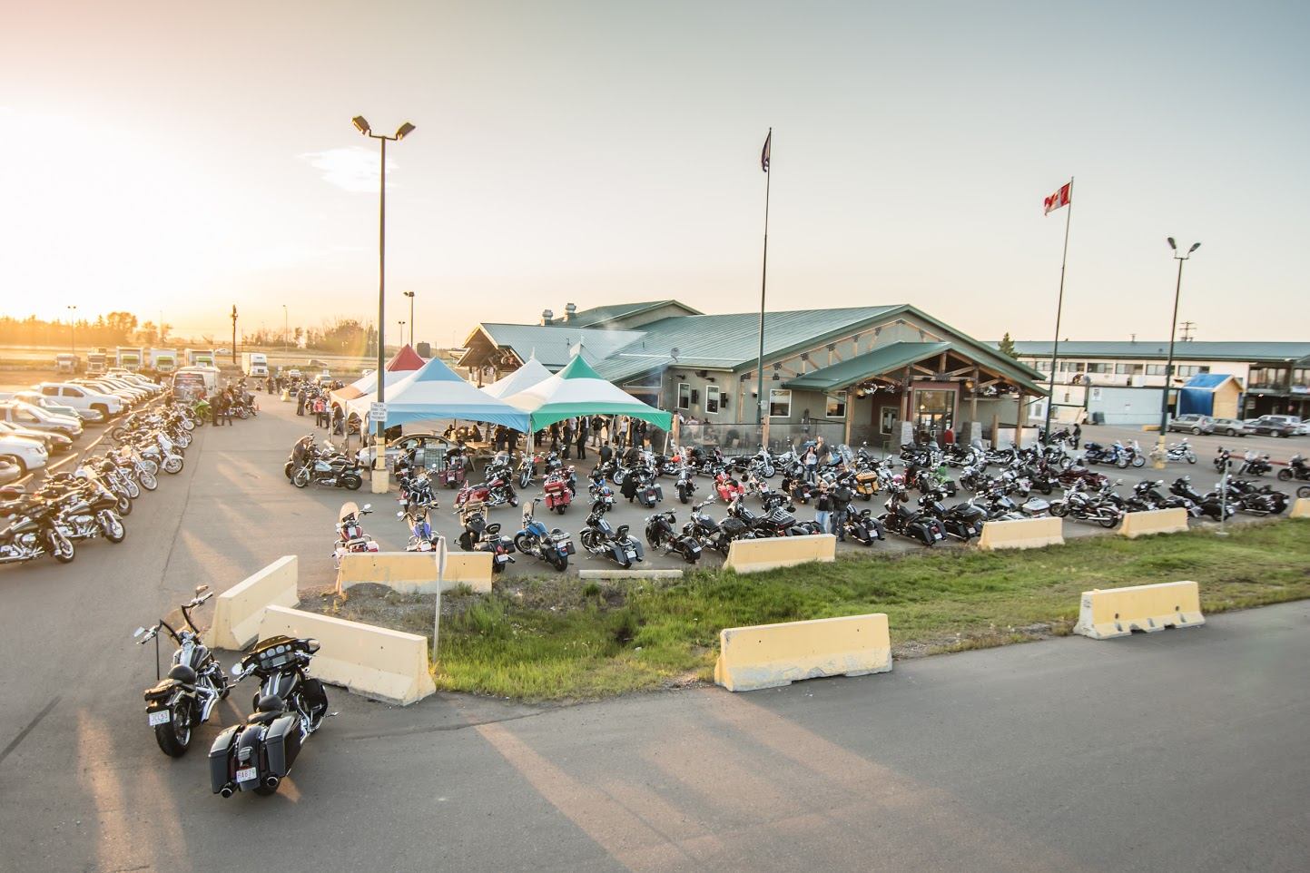 Blackjacks lined off with Motorcyles