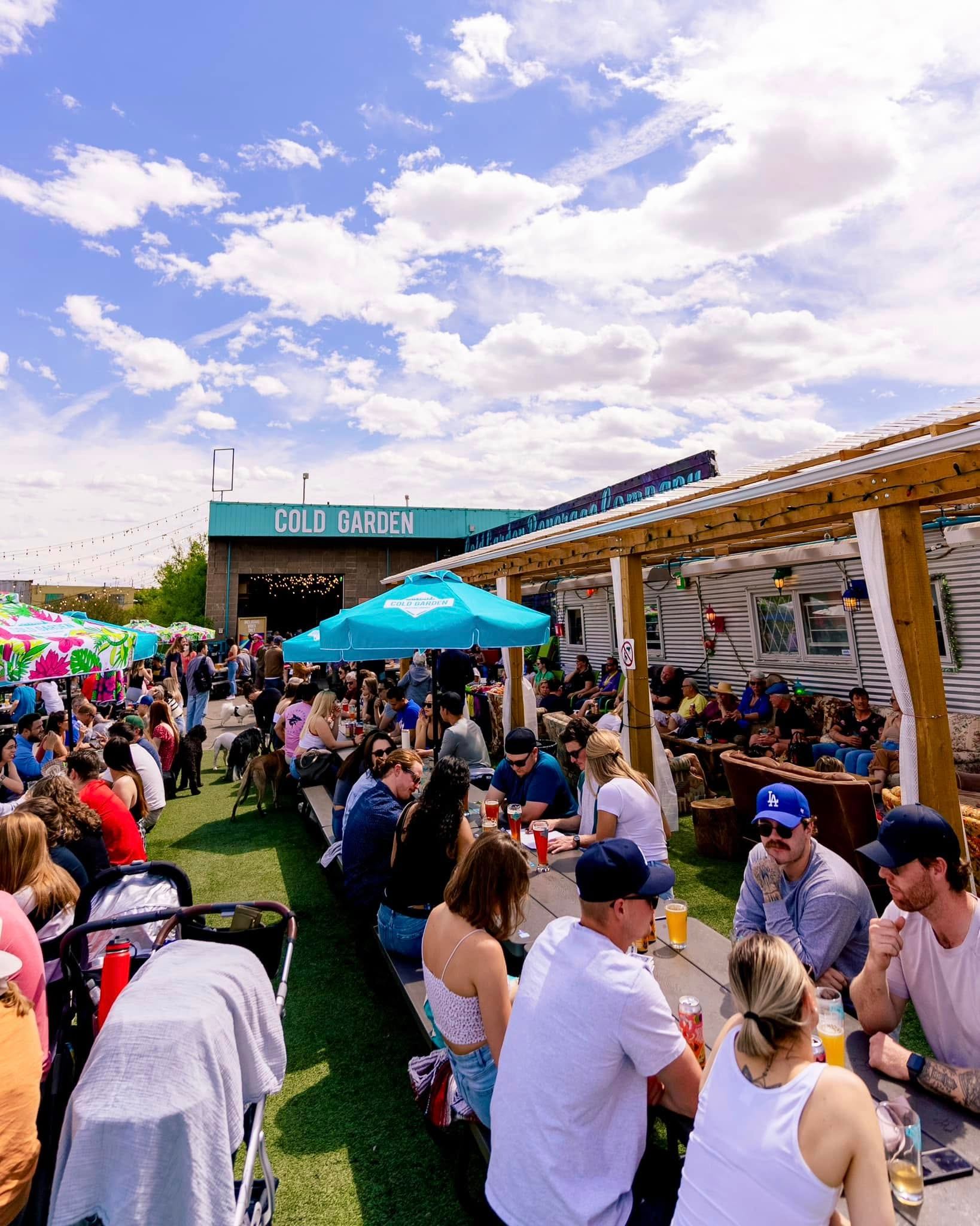 People enjoying the outdoors area at Cold Garden