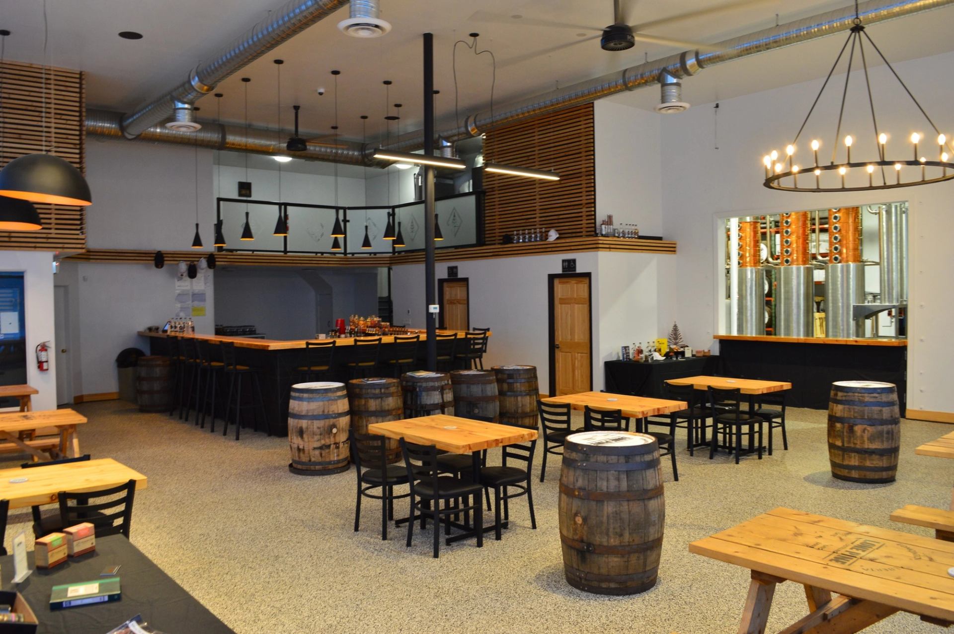 The tasting room with a western rustic atmosphere