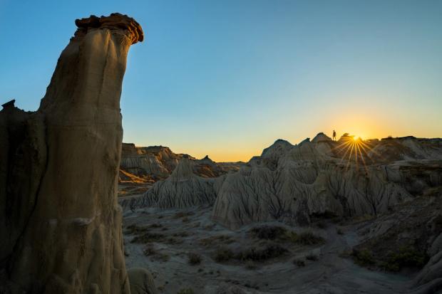 Sunset at Dinosaur Provincial Park.