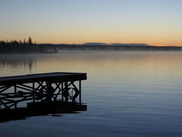 Dock at Lakeland Provincial Recreation Area.