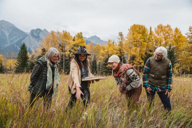 Visitors on a guided tour at Warrior Women.