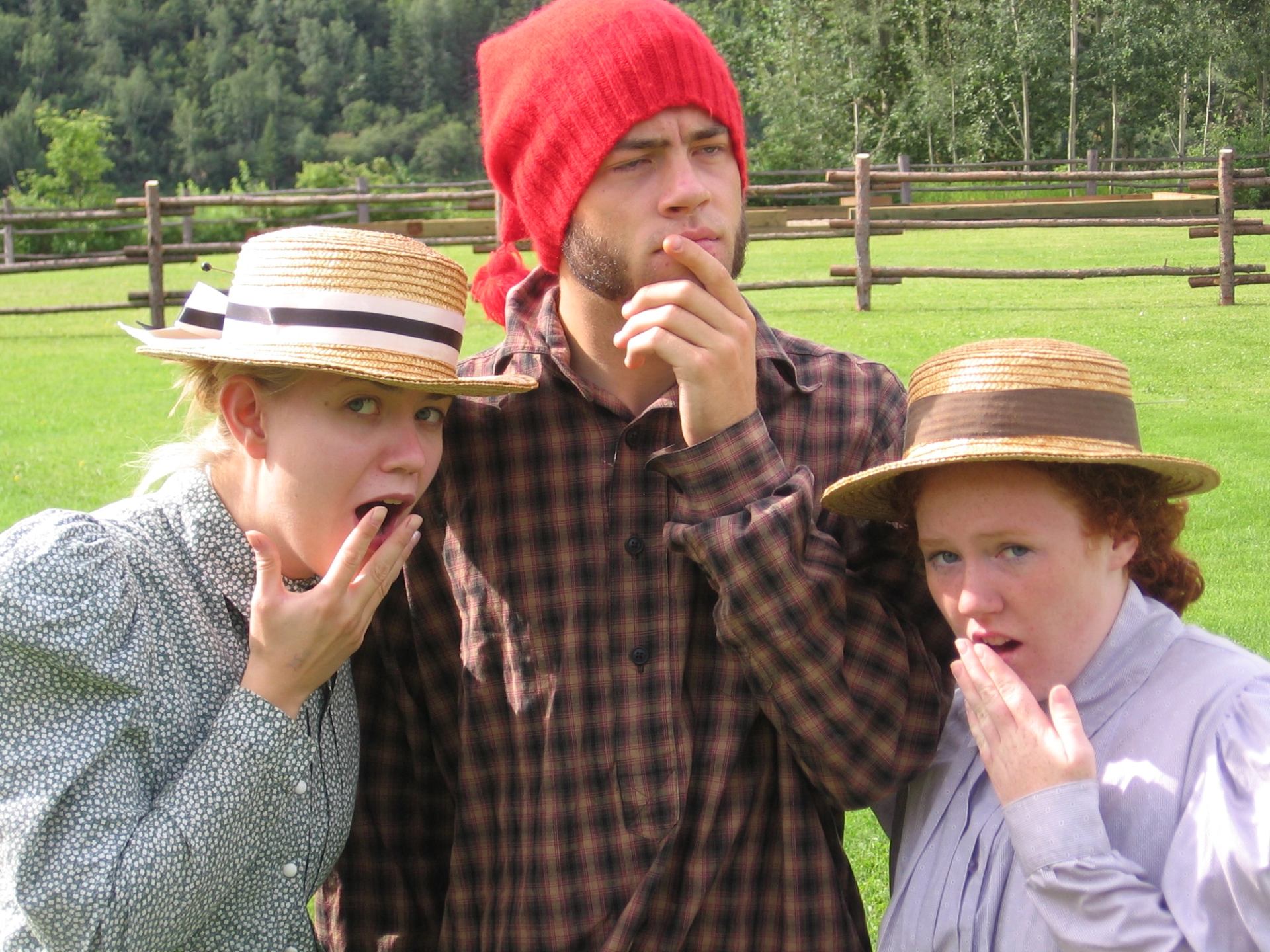 Three people wondering, Who did it?