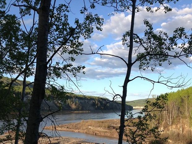 A shot of the Peace River from the tree line.