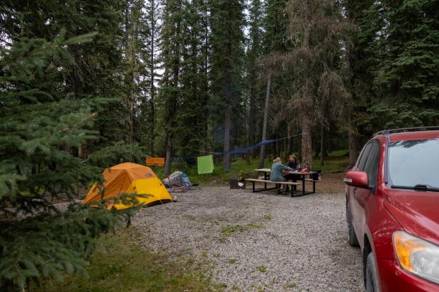 A campsite at Fish Lake.