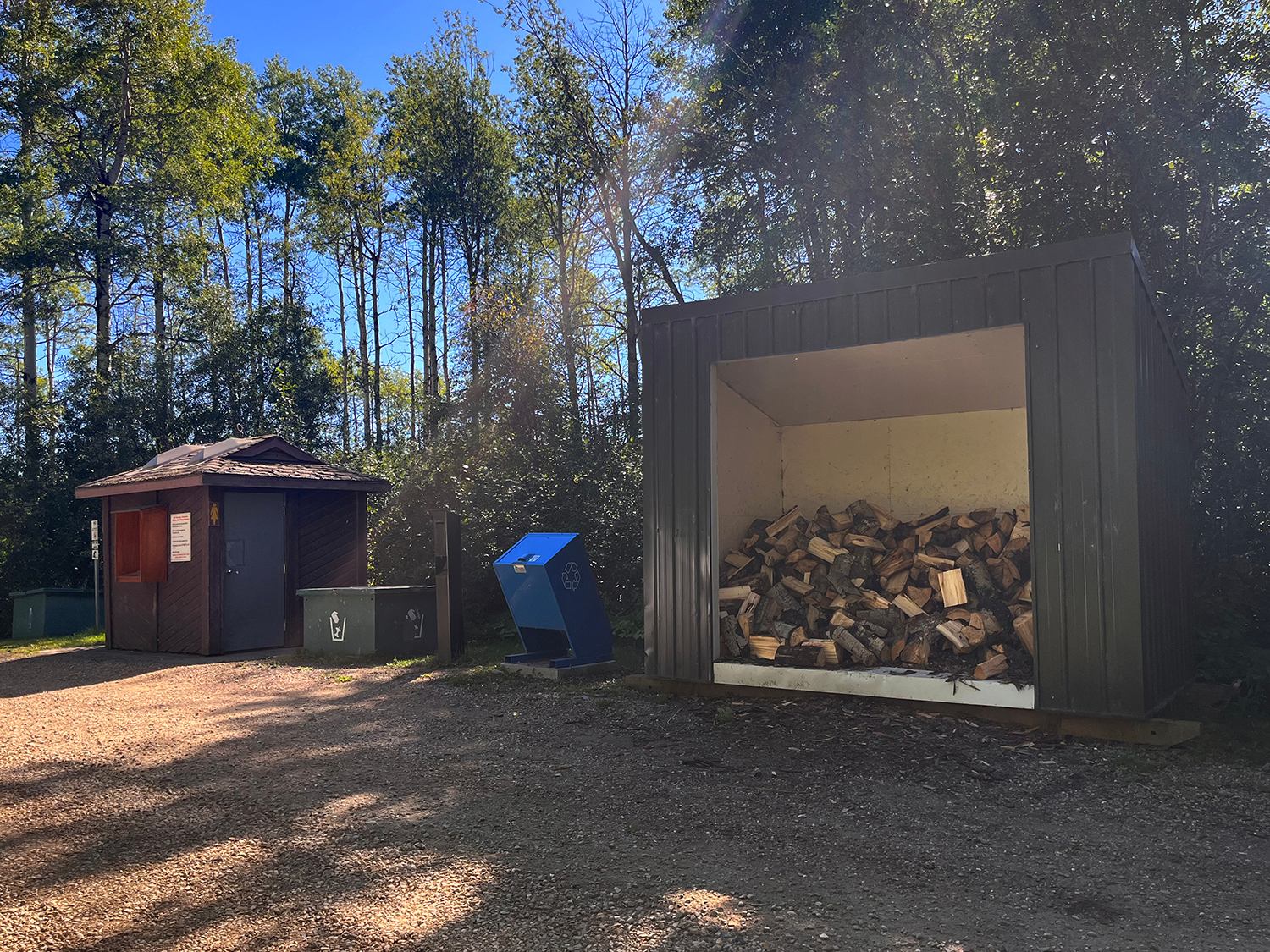 The wood shed at the campground