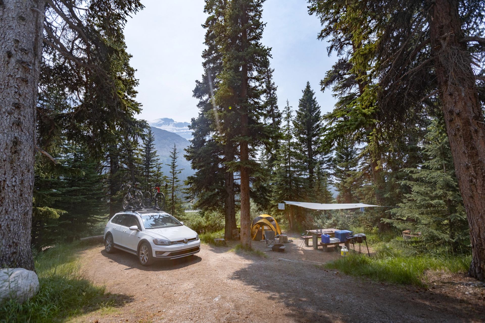 Campsite at Columbia Icefields Campground.
