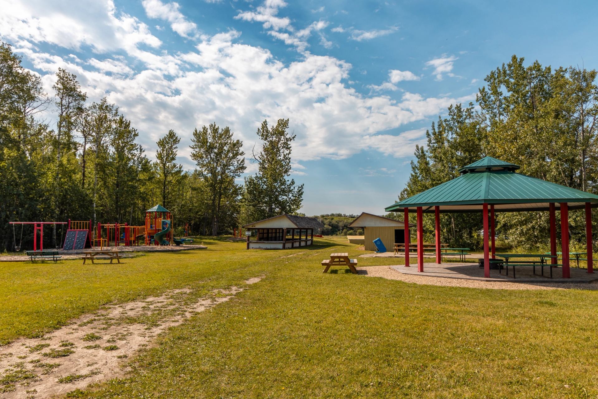 A playground at Sangudo Riverside Campground.