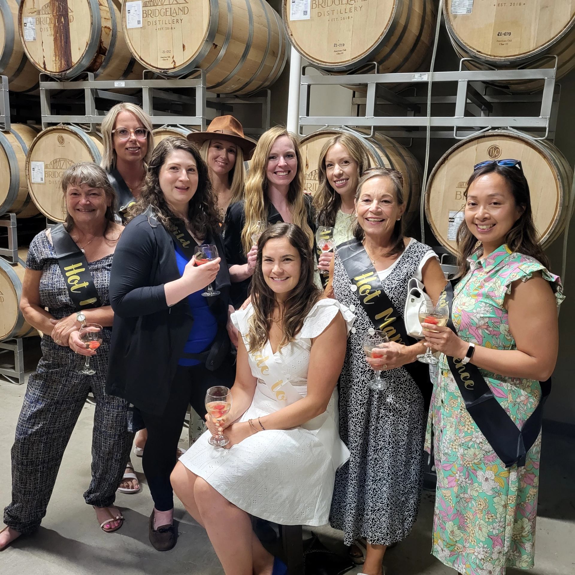 A wedding party on a Calgary Wine Tour