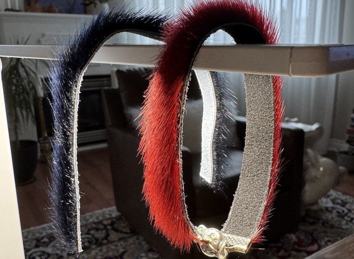Two seal skin bracelets