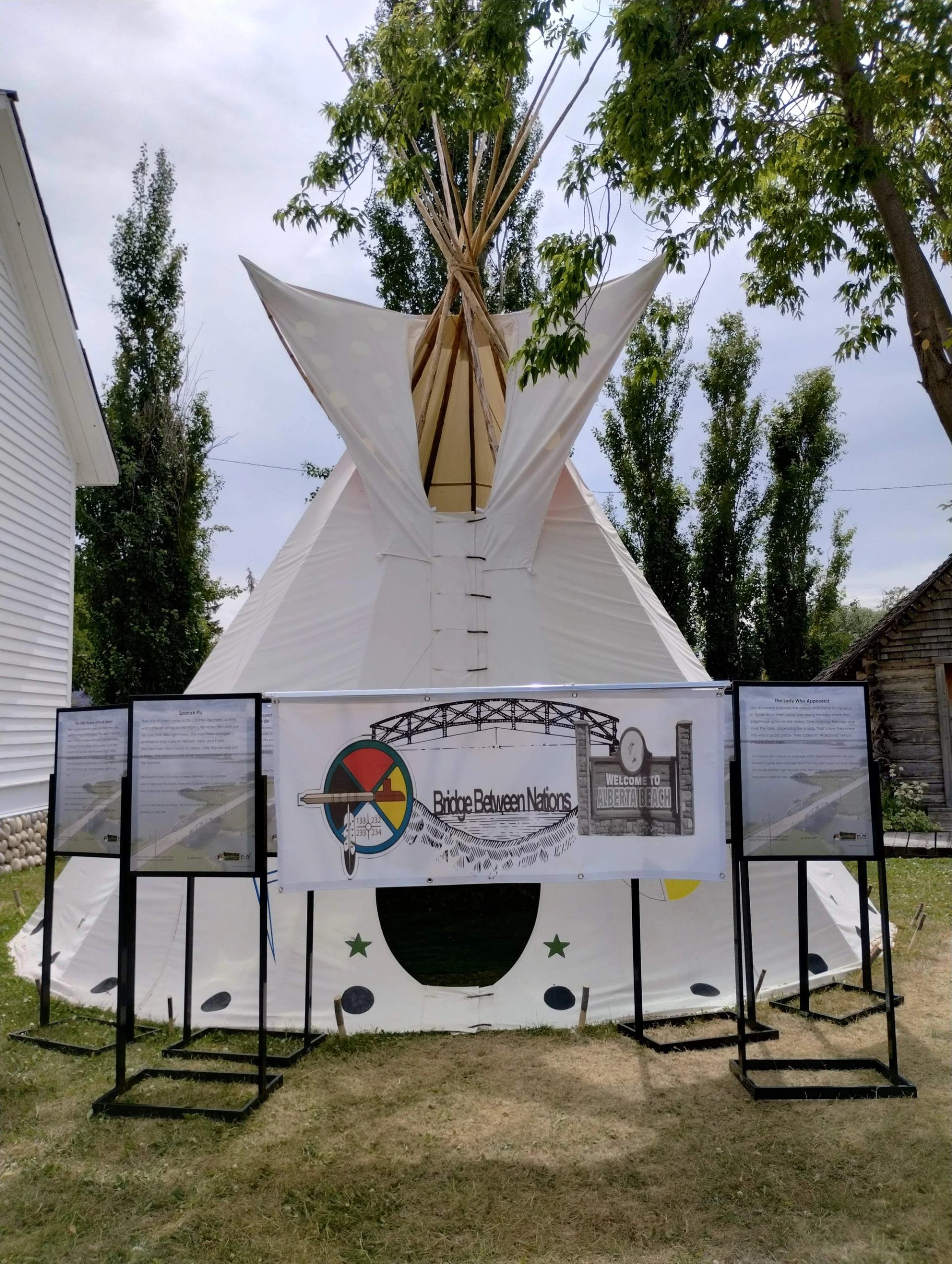 An exhibit with a tipi