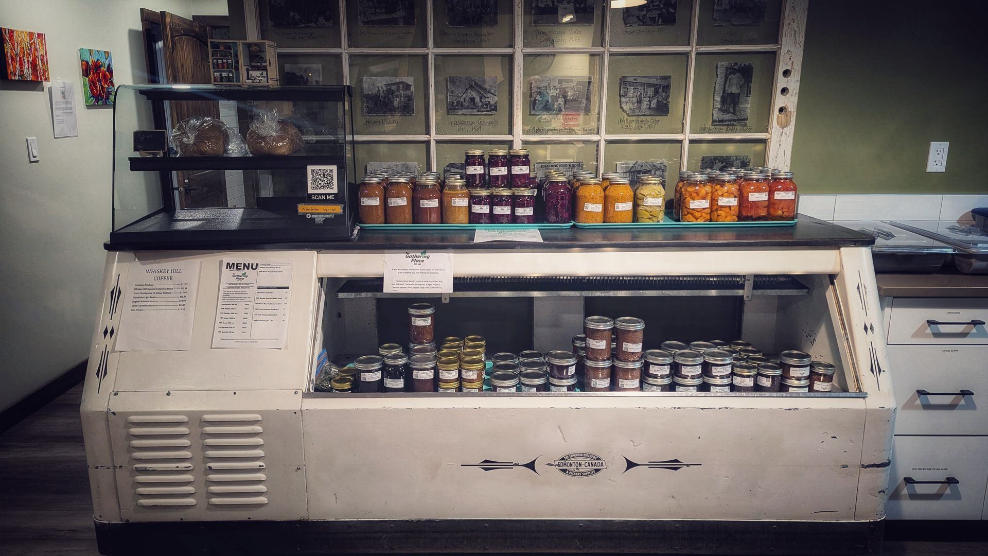 A display case in the market.