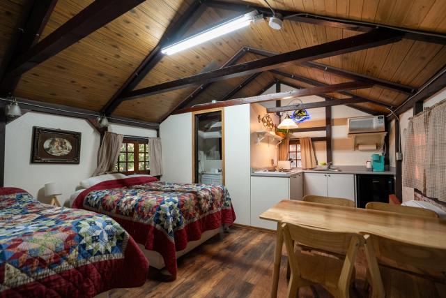 Cabin interior at River Grove Campground and Cabins.