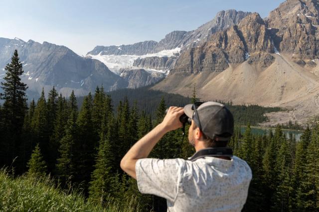 Sightseer at Crowfoot Glacier.